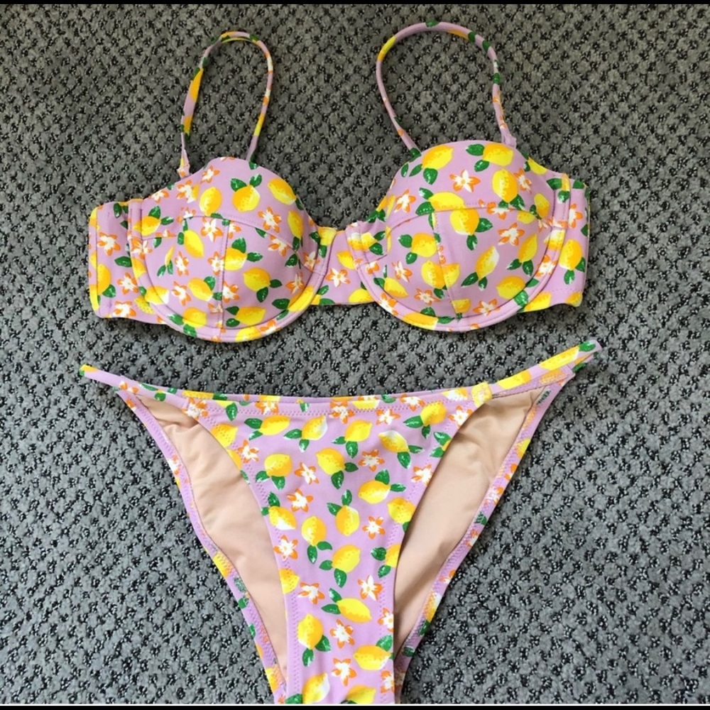 J. Crew bathing suit set lemons
